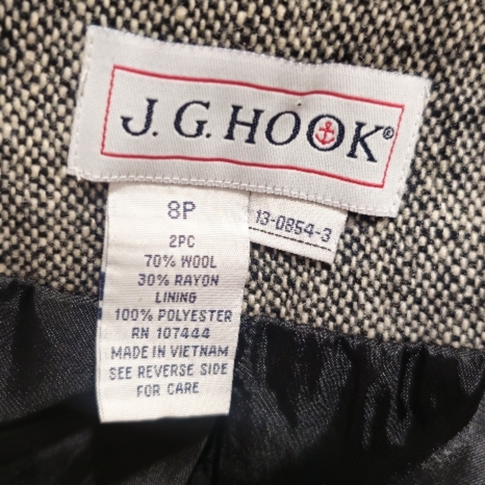 JG Hook 2pc Vintage Skirt Suit Grey - Picture 9 of 9